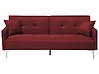 Schlafsofa 3-Sitzer LUCAN Stoff Dunkelrot