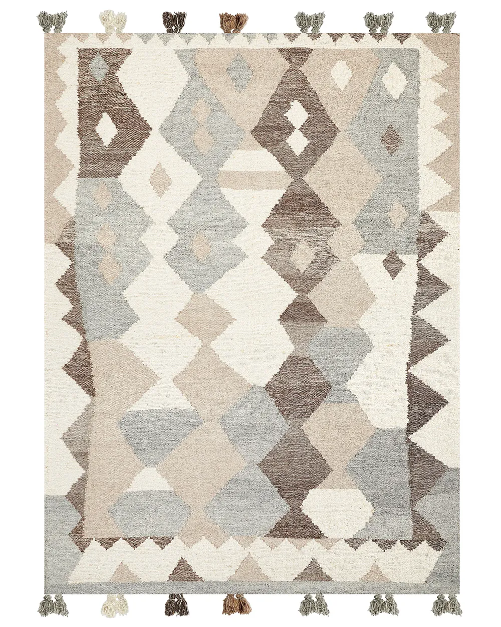 Teppich ARALEZ Beige 160 x 230 cm Kelim Wolle