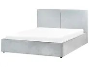Bett mit Stauraum MOISSAC Chenillegewebe Hellblau 160 x 200 cm_980954