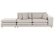 Sofa 2-Sitzer HEDEN mit Ottomane Stoff Hellbeige_950589
