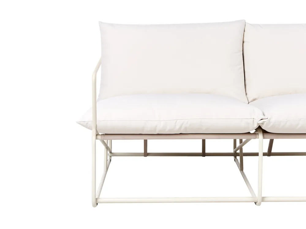 Gartensofa Set 3-Sitzer PONTE Metall Hellbeige_1013374