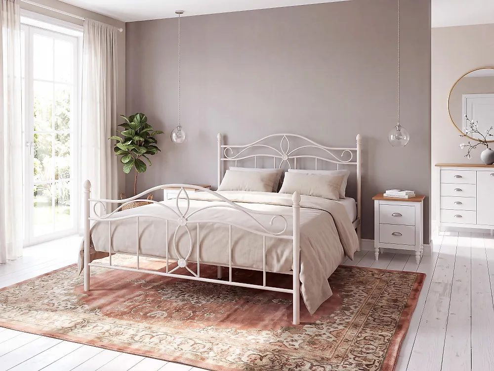 Bed Metaal ANTLIA 140 x 200 cm Lichtbeige