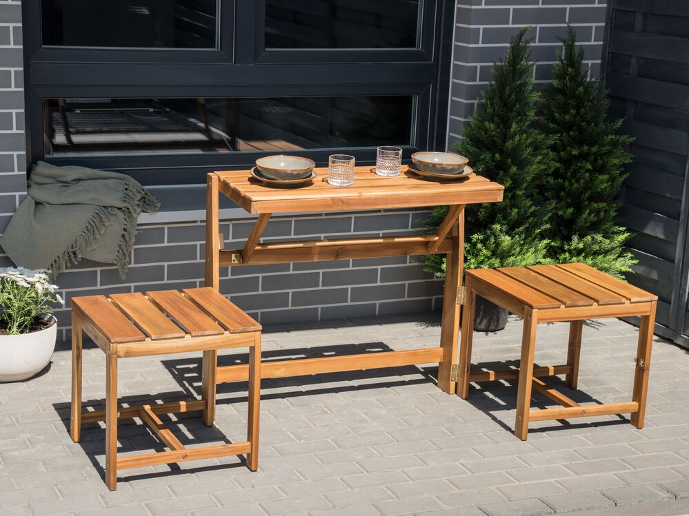 Opvouwbare bistro tuinbank TUENNO Acaciahout Bruin