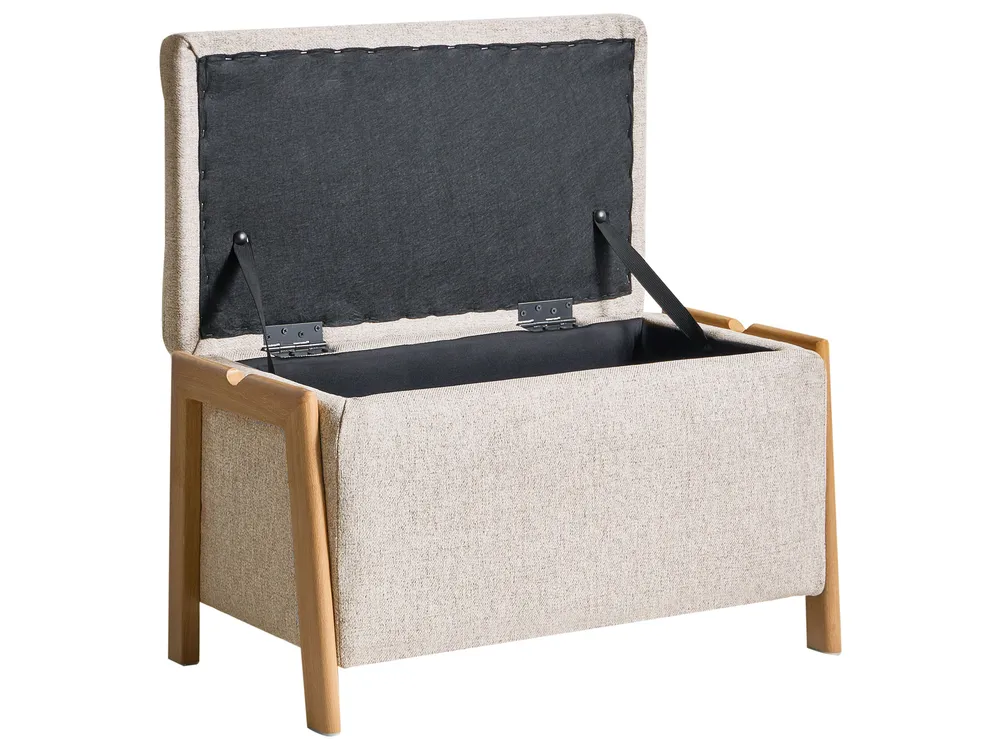 Polsterbank mit Stauraum EDLAND Stoff Beige_1038278