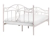 Bett mit Lattenrost Metall ANTLIA 120 x 200 cm Hellbeige_1165264