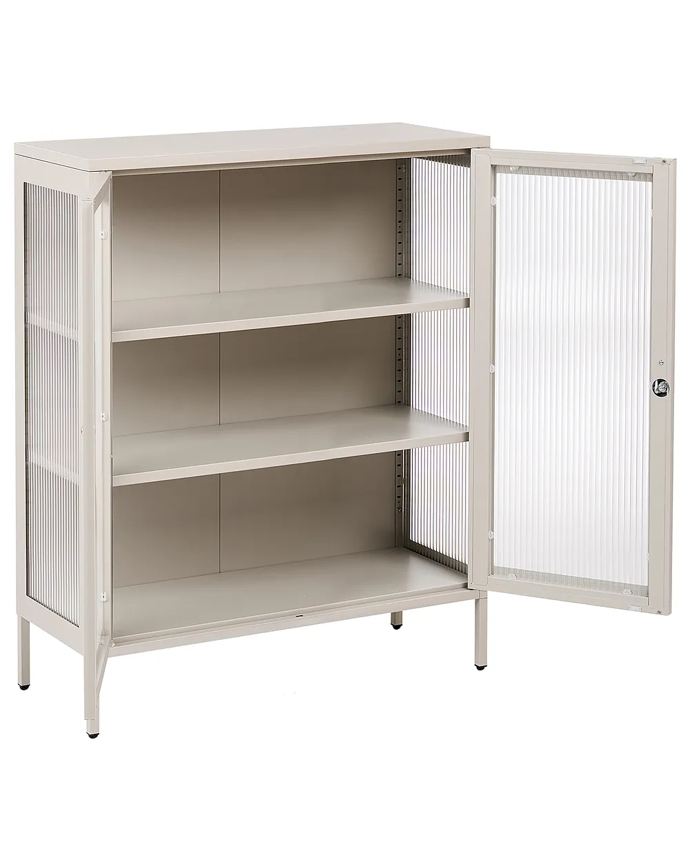 Vitrine mit Glastüren HARLYN  90 cm Metall Beige_1156531