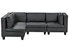 Modul Ecksofa 4-Sitzer UNSTAD Kunstleder Schwarz rechtsseitig