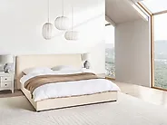Ottoman Bed LAVAUR Boucle Beige 180 x 200 cm (EU Super King)_1184044