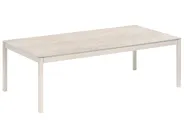 Garten Ecksofa mit Tisch 5-Sitzer TONARA Metall Hellbeige rechtsseitig_1125128