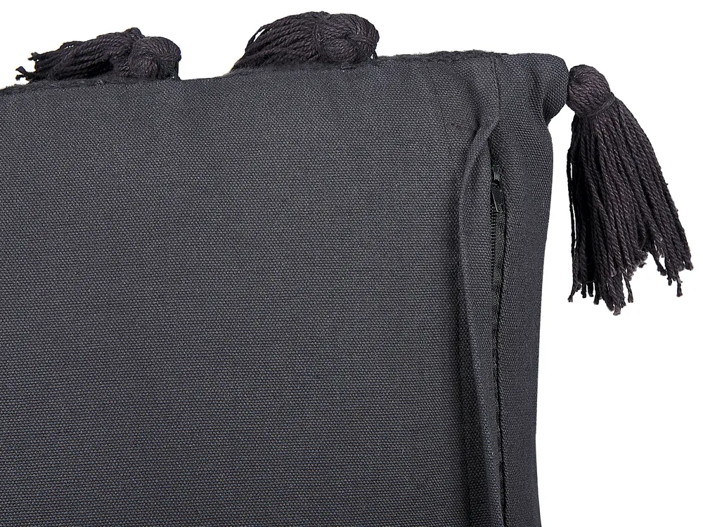 Lot de 2 coussins décoratifs LYTHRUM 35 x 55 cm Coton Gris foncé Unicolore_838970