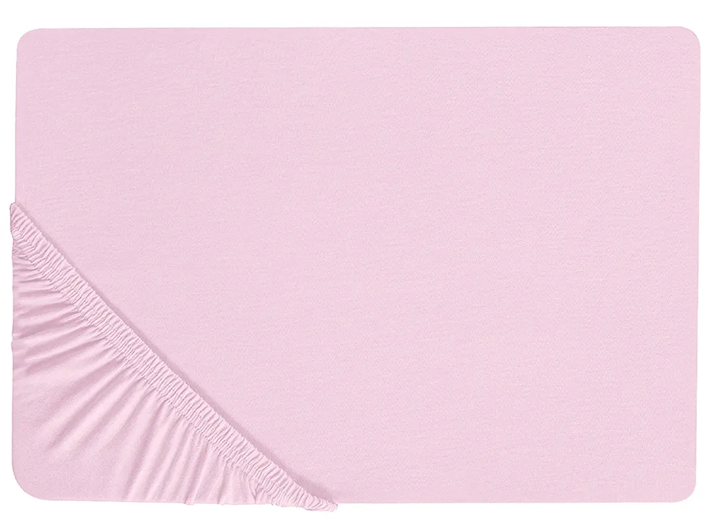 Spannbettlaken JANBU 200 x 200 cm Baumwolle Pastellrosa
