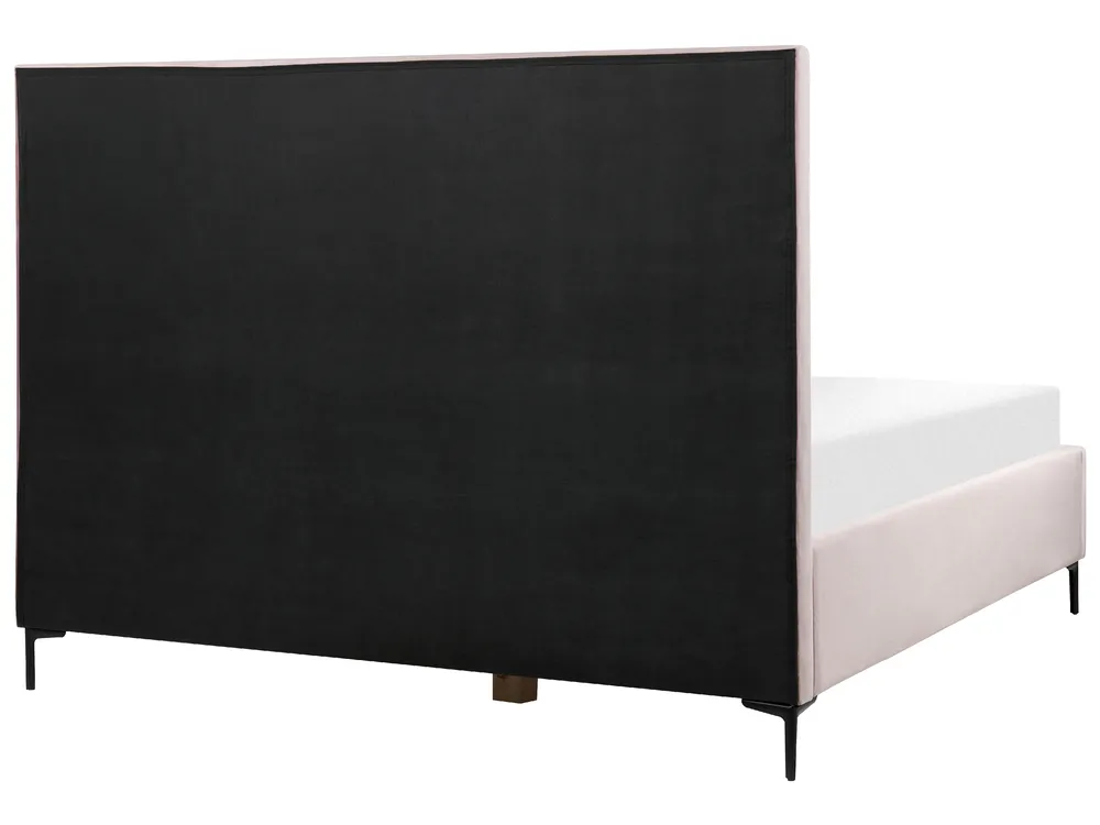 Bett mit Stauraum SEZANNE Samtstoff Rosa 180 x 200 cm_892485