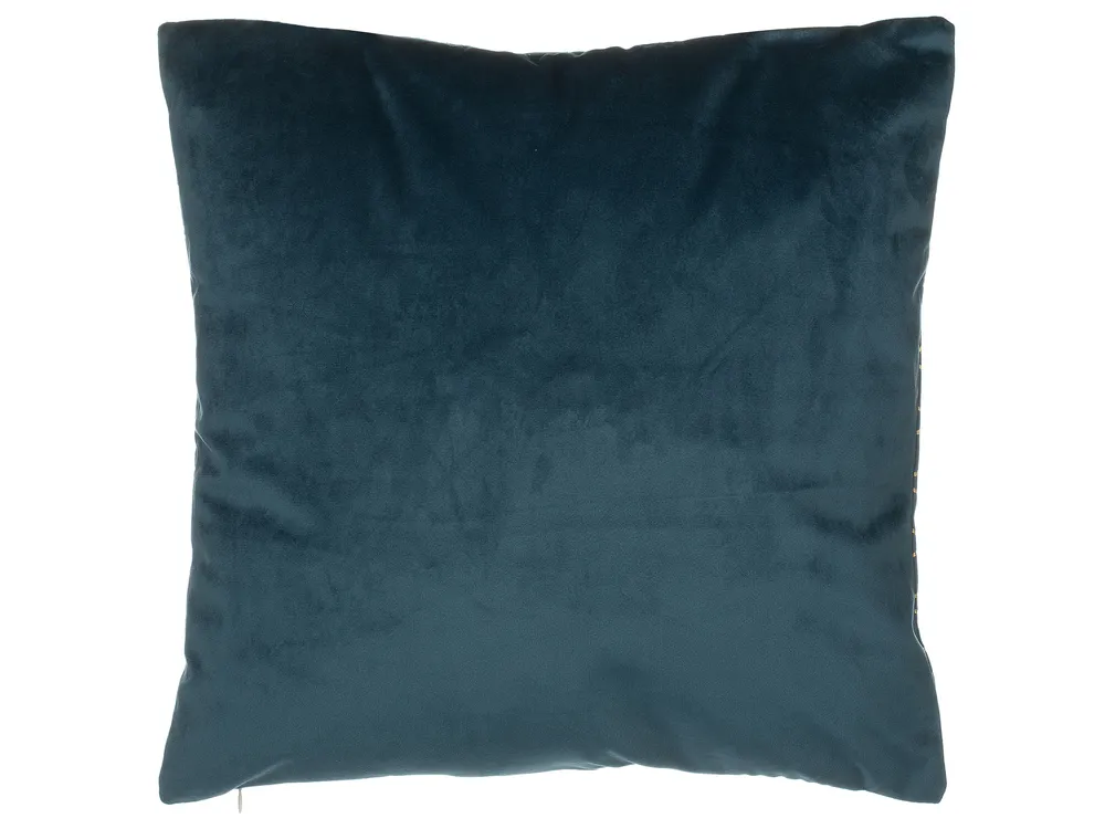 Dekokissen 2er Set FREESIA 45 x 45 cm Samtstoff Blaugrün Pflanzenmuster_769932