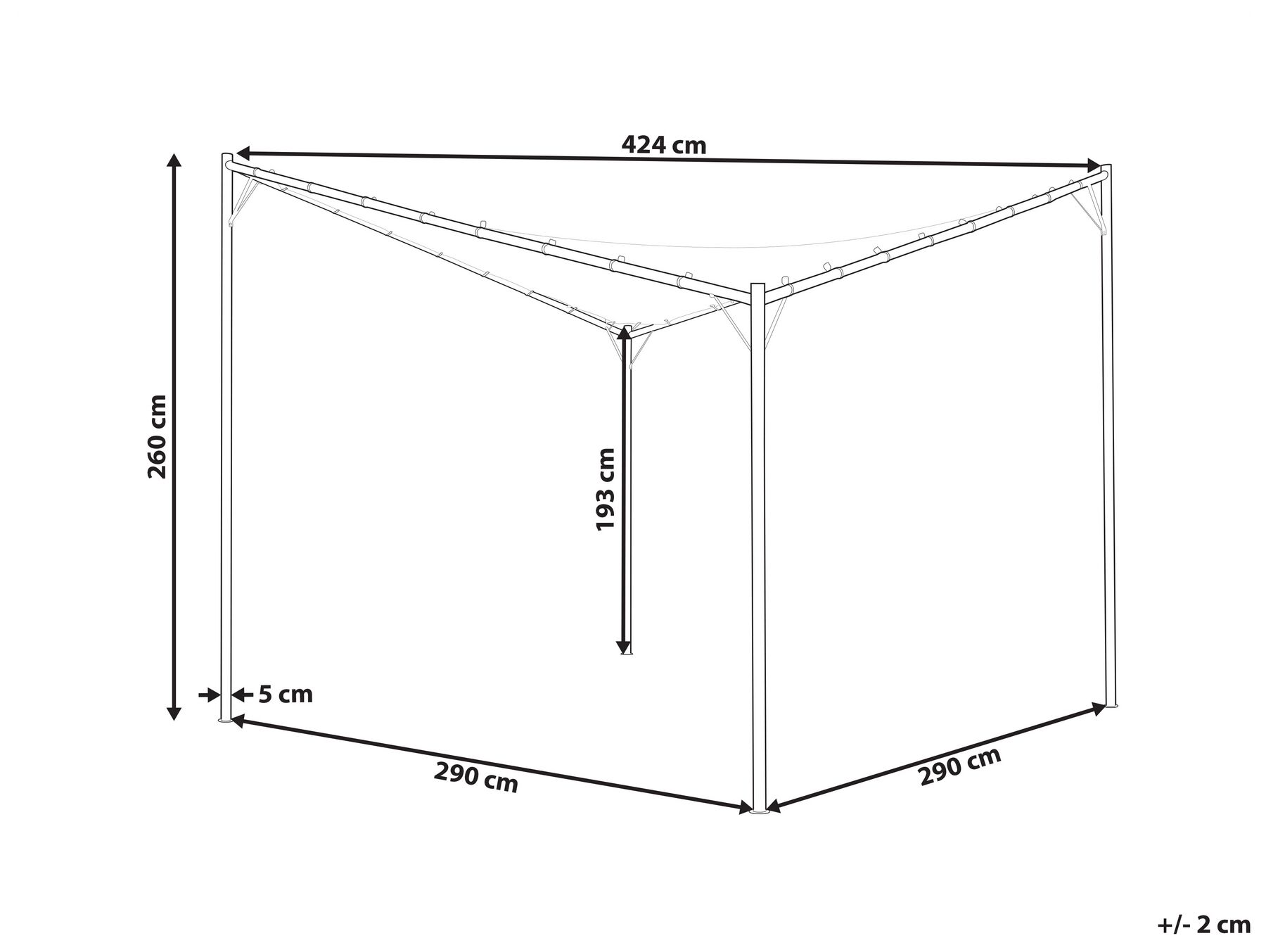 Pavillon AVENTINE 300 cm 300 cm Metall Beige_866397