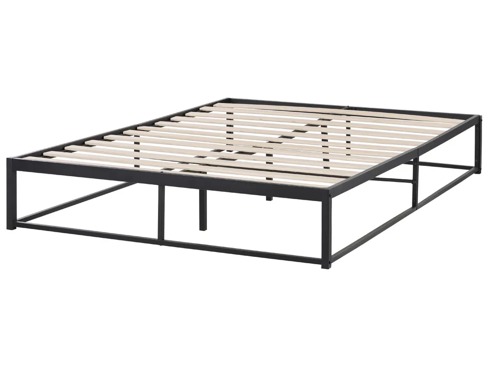 Bed Metal VIRY 140 x 200 cm (EU Double) Black_894129