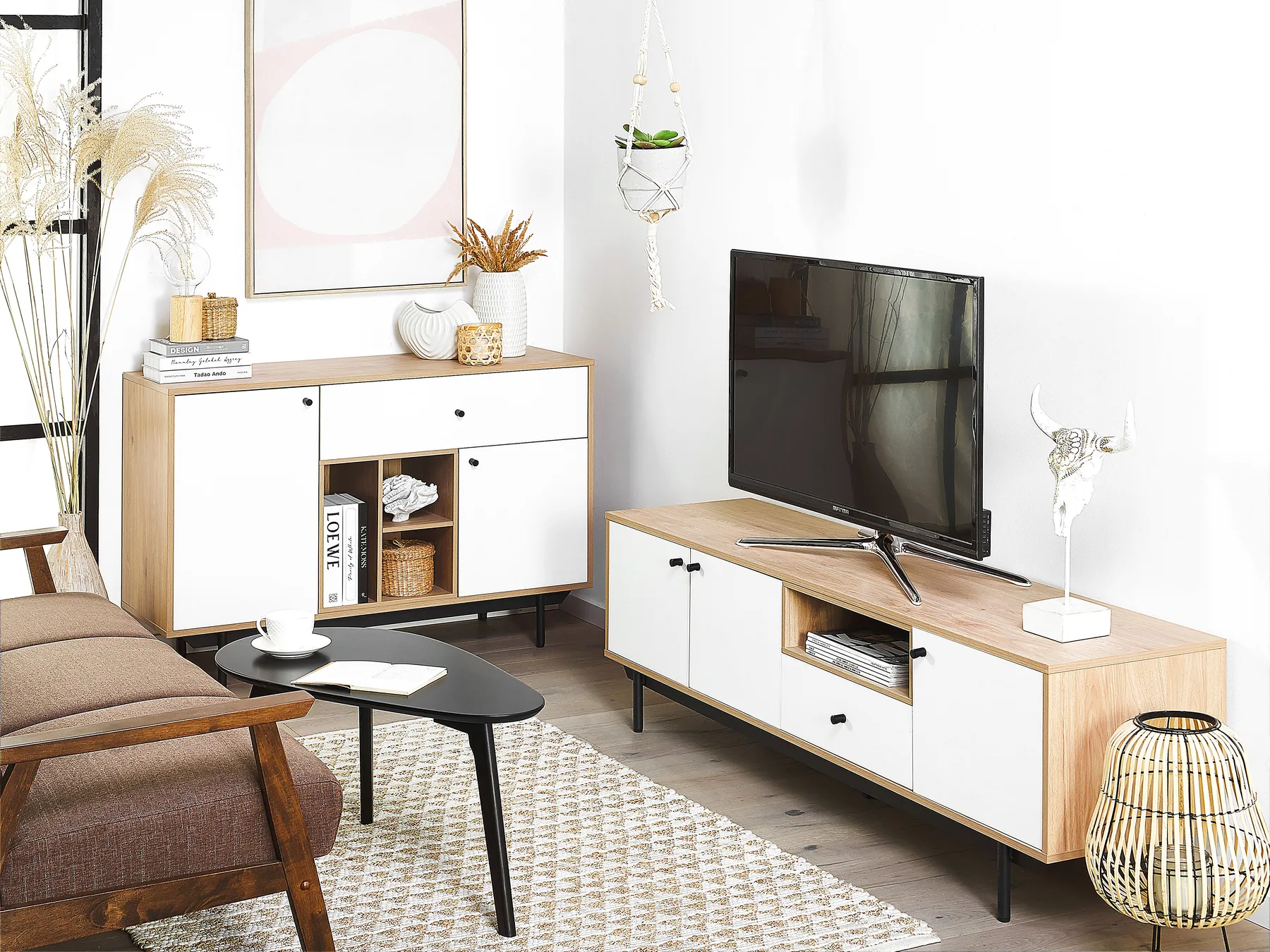 TV-Möbel ITACA Braun / Weiß_792285