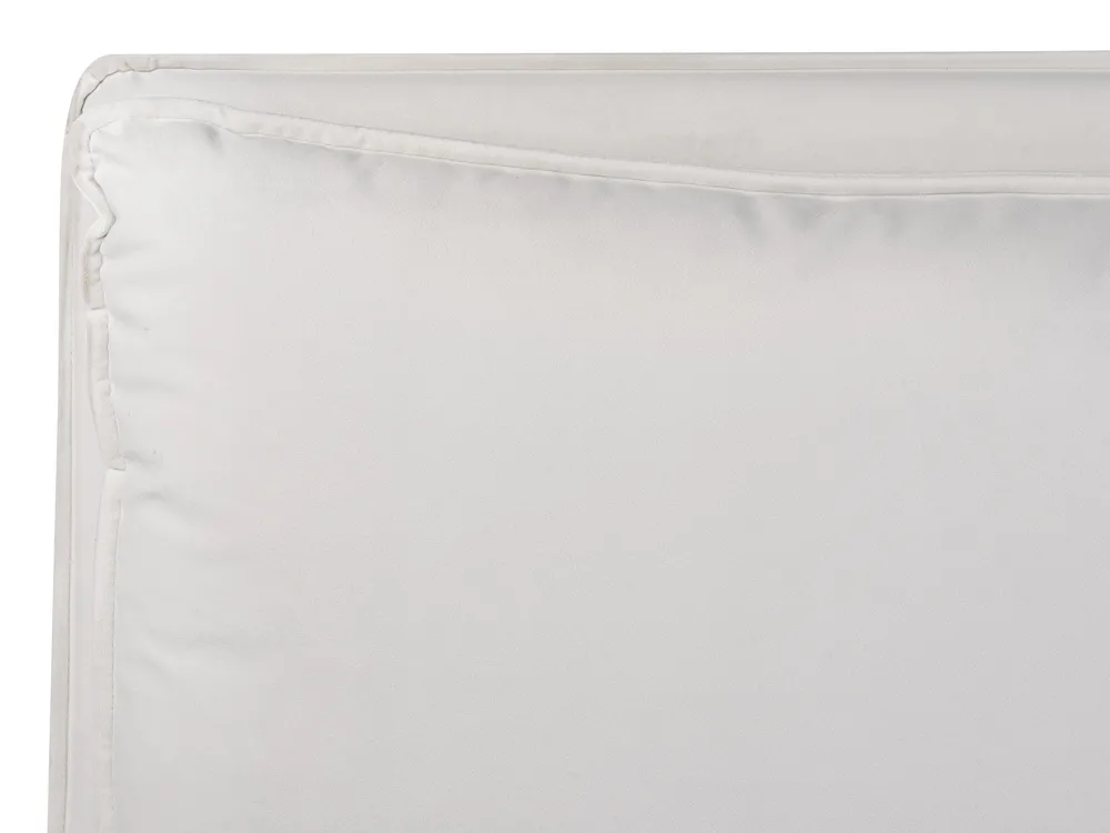 Postelja s prostorom za shranjevanje BAJONNA Žamet Kremasto bela 160 x 200 cm_871259