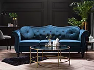 Sofa 3-Sitzer SKIEN Samtstoff Marineblau_1161534