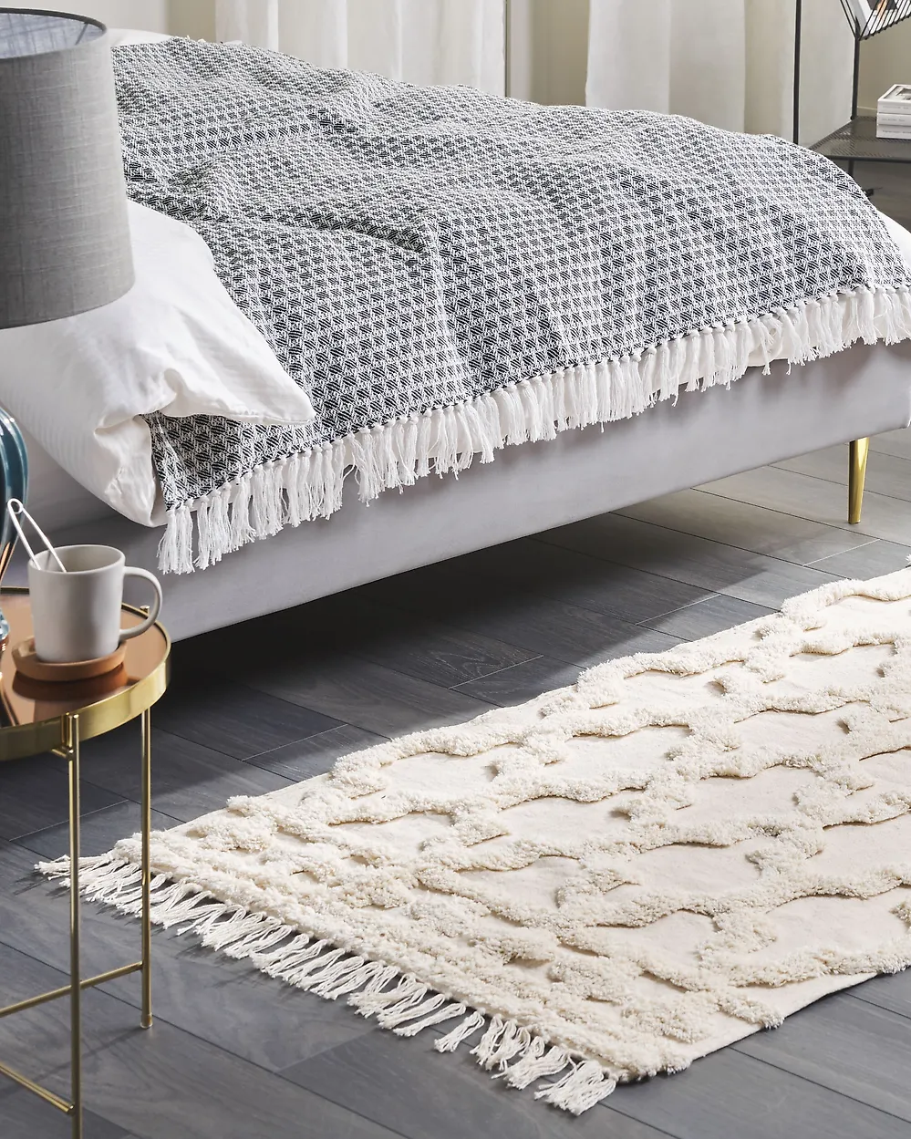 Rug SULUOVA Beige 80 x 150 cm Cotton_1178772