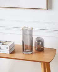 Blumenvase PERDIKI 30 cm Glas Grau_868867