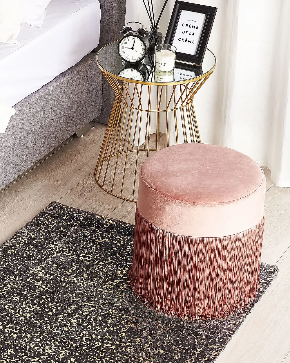 Rug ESEL Gold 80 x 150 cm Viscose_1179423