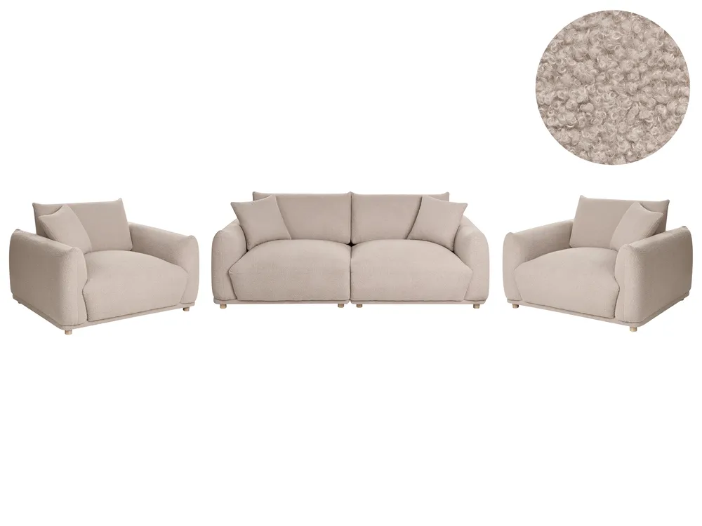 Sofa Set 5-Sitzer JUBEK Bouclé Beige