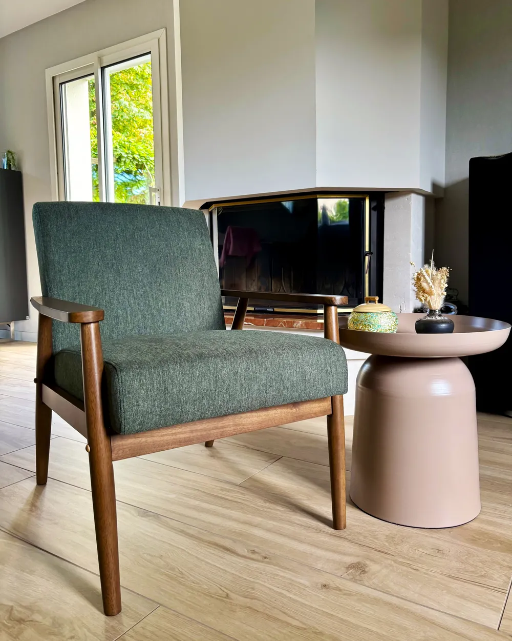 Armchair ESRUM Fabric Dark Brown/ Green_1046060