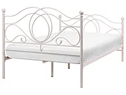 Bett mit Lattenrost Metall LYRA 120 x 200 cm Hellbeige_1161993