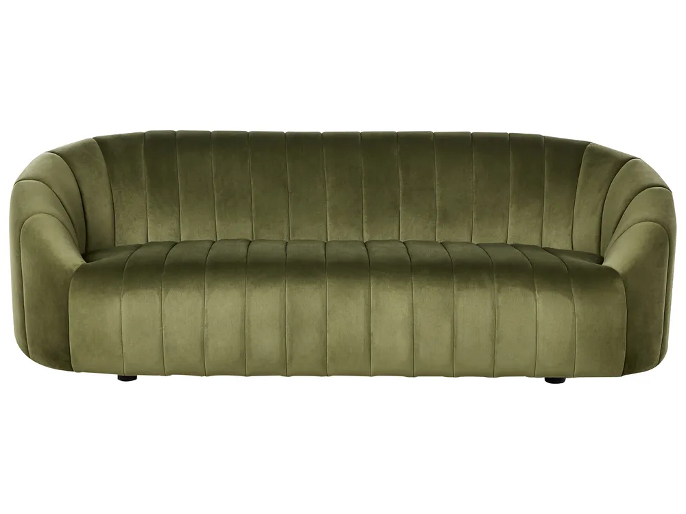 Sofa 3-Sitzer MALUNG Samtstoff Dunkelgrün