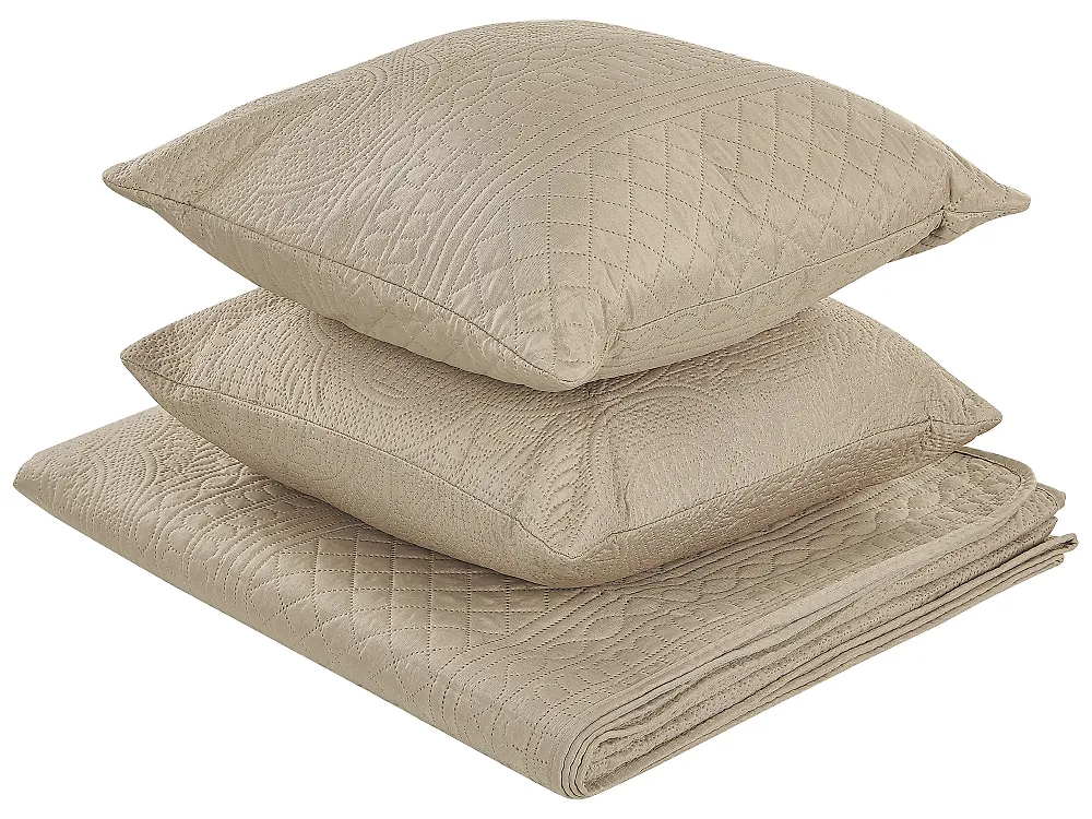 Tagesdecke mit Kissen SHUSH 160 x 220 cm Taupe