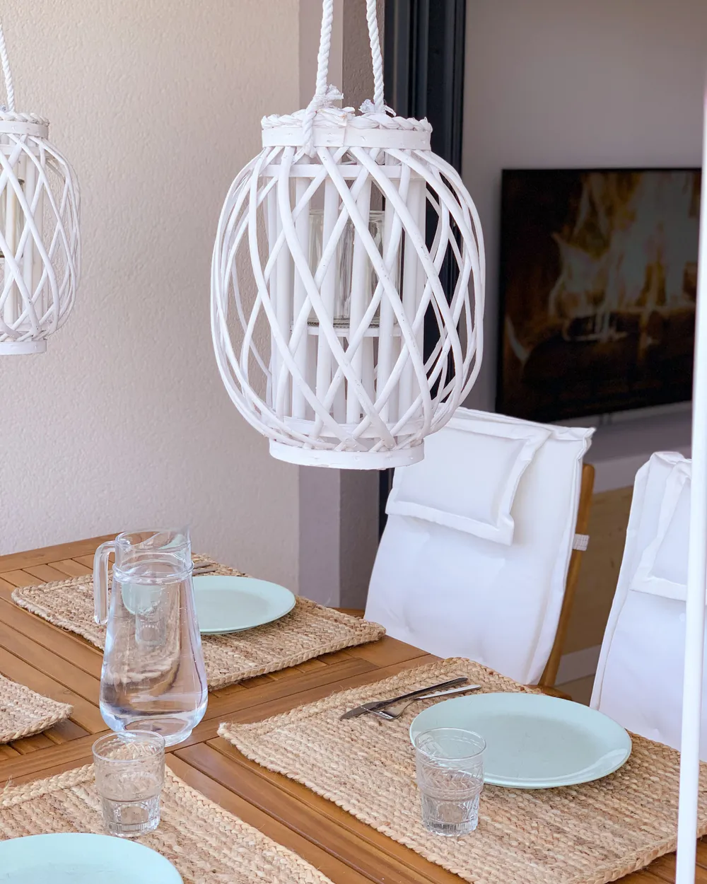 Lantern MAURITIUS 30 cm Willow Wood White_822747