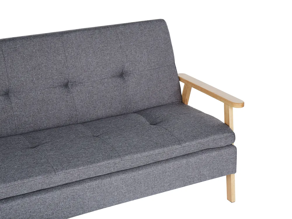 Sofa Bed 3 Seater TJORN Fabric Grey_813503