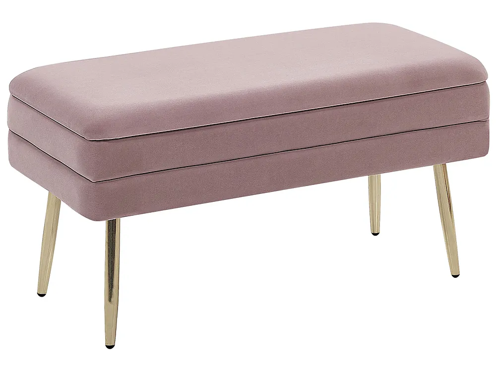 Upholstered Storage Bench DURHAM Velvet Pink_804279