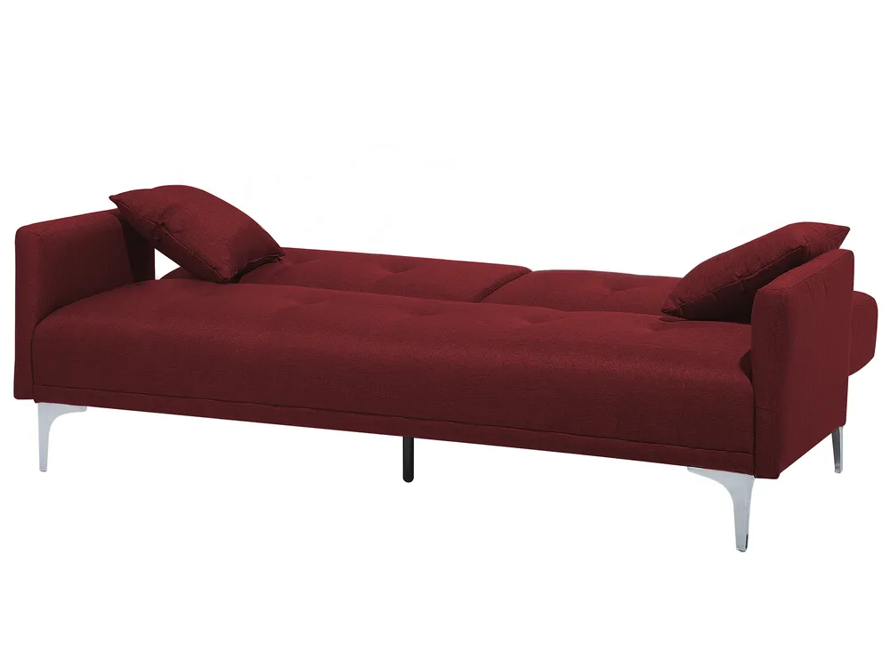 Sofa Bed 3 Seater LUCAN Fabric Dark Red_768311