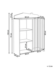 3 Tier Shelving Unit LACKEY 105 cm Light Brown_1088098