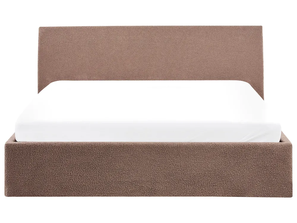 Bett mit Stauraum ORBEY Bouclé Braun 160 x 200 cm_982022