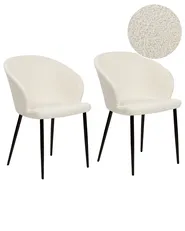 Esszimmerstuhl 2er Set MASON Bouclé Cremeweiß_887244