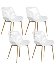 Set of 4 Dining Chairs KLEVE White_1006560