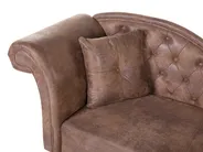 Left-Hand Chaise Longue LATTES Faux Suede Light Brown_738787