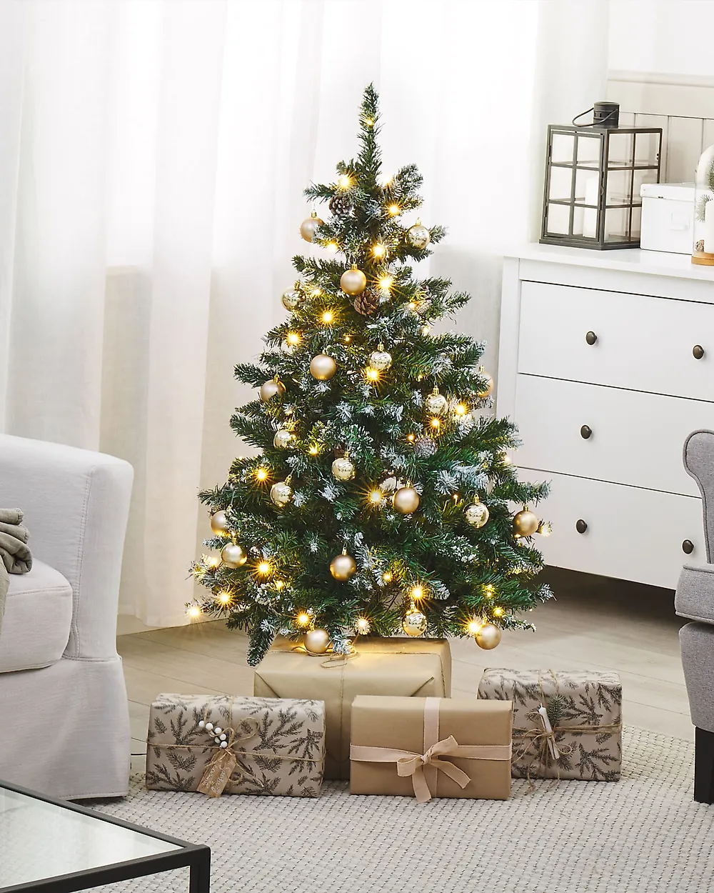 Künstlicher Weihnachtsbaum LED PALOMAR 120 cm Dunkelgrün