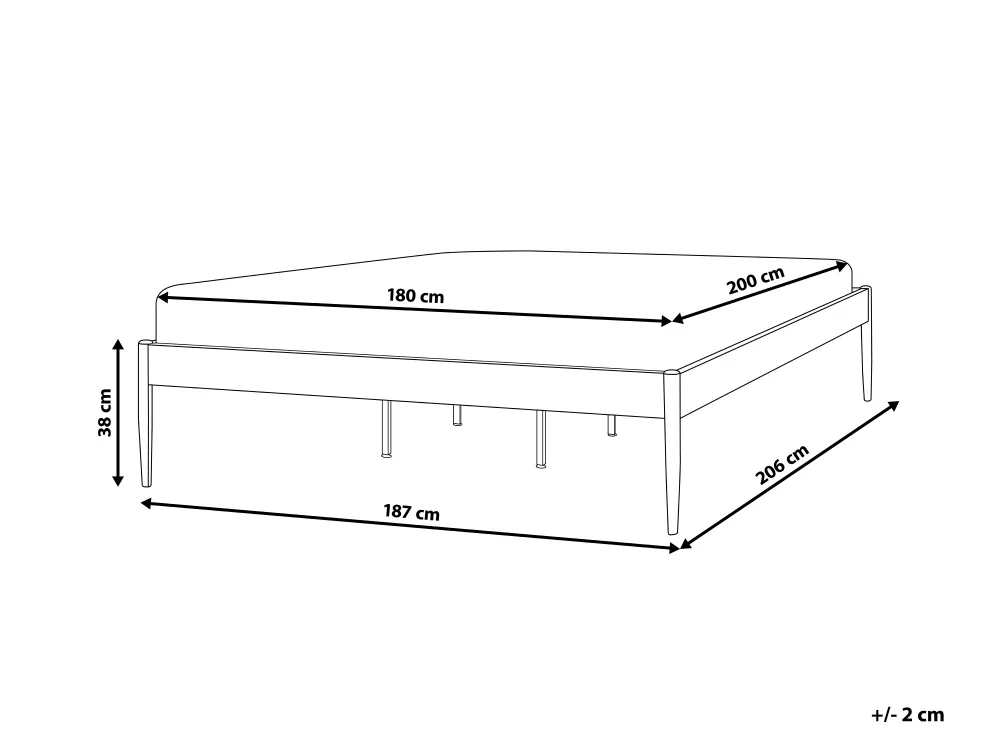 Bett mit Lattenrost Metall VAURS 180 x 200 cm Hellbeige_1165408