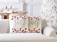 Dekokissen 2er Set PRALINE 45 x 45 cm Samtstoff Weiß Weihnachtsmotiv_1185395
