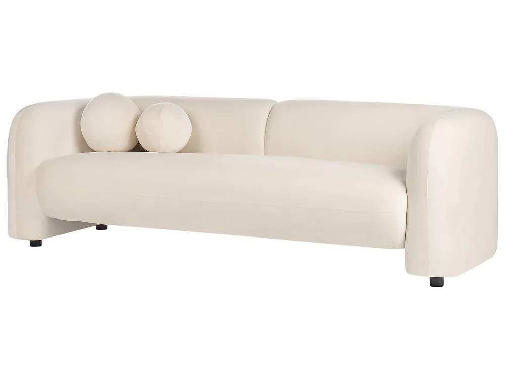 Living Room Set 5 Seater LEIREN Velvet Off-White_920773