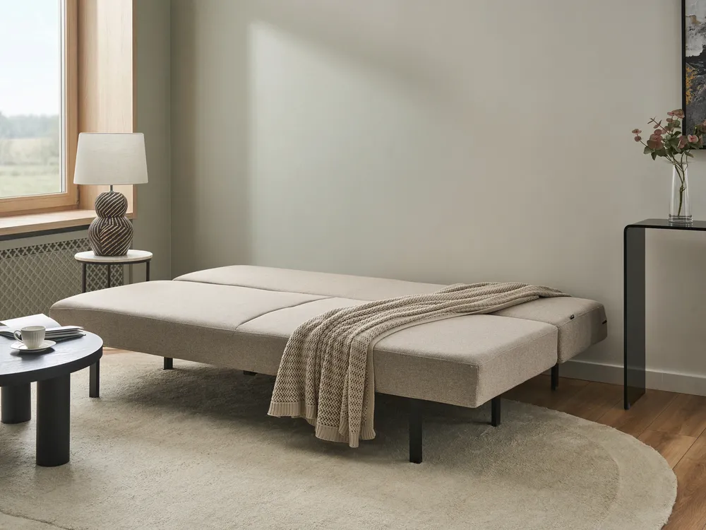 Schlafsofa 3-Sitzer ROYKKA Stoff Beige_1071610