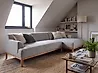 Ecksofa SOSJO Stoff Hellgrau linksseitig