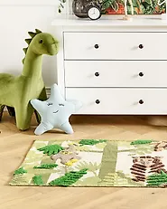 Kinderteppich JANHTO Grün 80 x 150 cm Baumwolle_1184755
