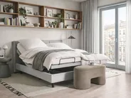 Bett verstellbar Stoff VICEROY 160 x 200 cm Hellgrau_1062003