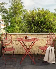 Gartenstuhl 2er Set SCARIO Metall Rot_856031