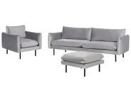 Living Room Set 5 Seater VINTERBRO with Ottoman Velvet Grey_900586