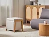 Storage Pouffe EDLAND Fabric 45 cm Light Beige